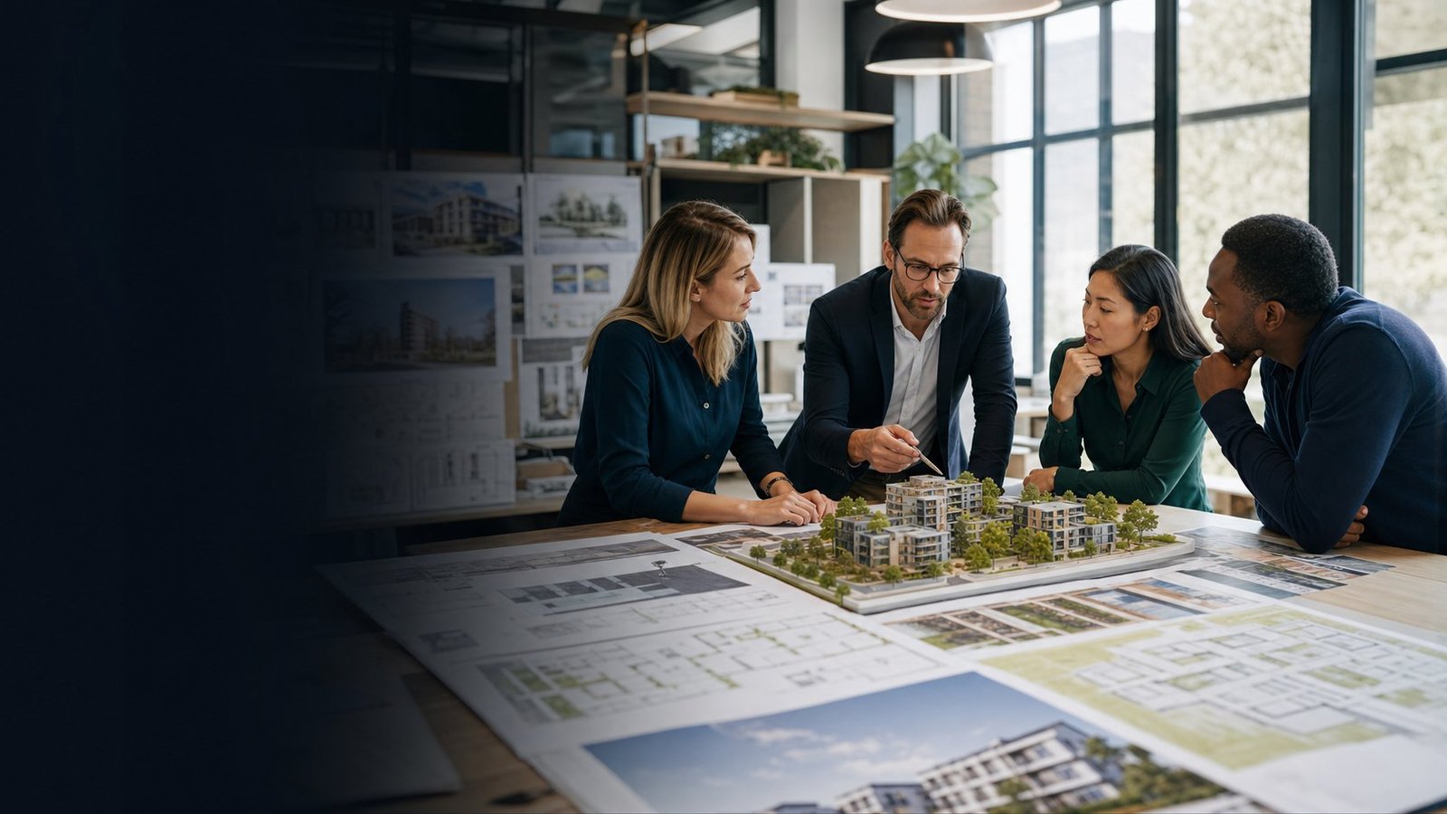 Integrated real estate consulting team at work